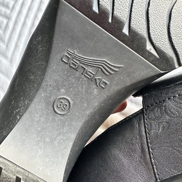 Dansko Black Nappa Leather Addy Slip On Comfort Shoes Size 39 8 - Picture 8 of 11